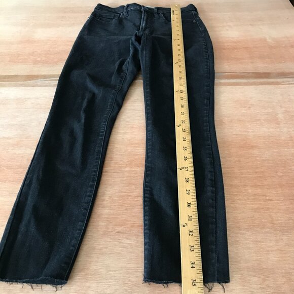 Everlane Skinny Jeans Women 28 Black Mid Rise Raw Hem Stretch Preppy 18005 - Picture 5 of 14